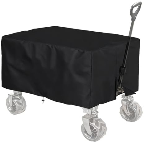Folding Garden Wagon Cover, Waterproof Wagons Rain Cover Dustproof Oxford Cloth Protective Covers for Canopy Trolley Cart for Outdoor Garden Camping Shopping, 38x24x22inch
