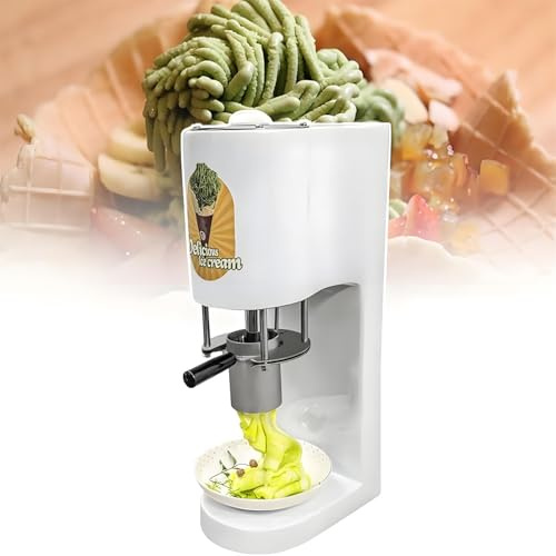 HajMyrdonyx Máquina Helado Comercial, Prensa para Helado Espagueti 28-30 L/H, Máquina para Hacer Helado Suave Y Helado con 4 Moldes, Extrusora Profesional Fideos para Helado