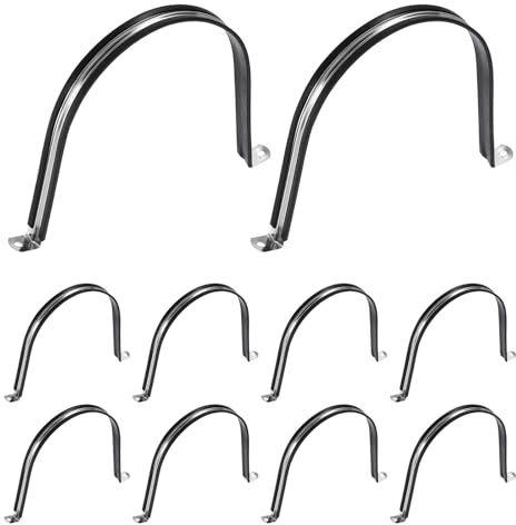 sourcing map Lot de 10 colliers de serrage M170 en forme de U - 165 mm - En acier inoxydable 304 - Avec doublure en plastique - Isolé - Pour automobile, industriel, marine, ménage