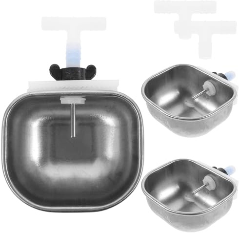 Alasum Fontaine à Eau Automatique pour Lapins 3 Pièces Facile à Installer Grosse Capacité en Acier Inoxydable pour Cage d'animaux de Compagnie