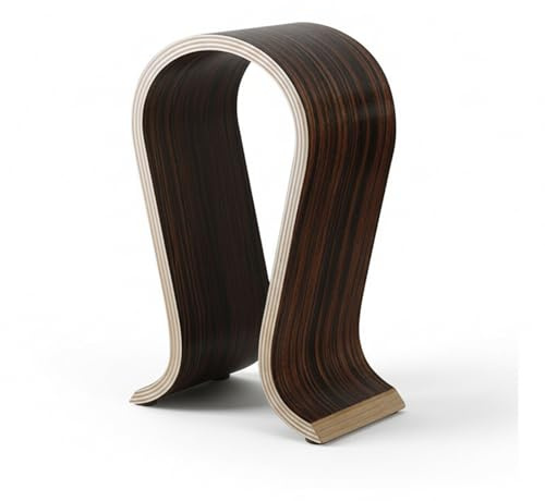 Tuwyii Kopfhörer Ständer Holz, Kopfhörerständer, Kopfhörer Halter, Kopfhörerständer Universal Holz, U Form, Gaming Headset Ständer für Over-Ear-Kopfhörer, für Ihren Schreibtisch (Ebenholzmaserung)