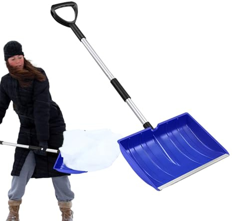 Pala da neve grande - Pala per rimozione e ghiaccio resistente, spintore ergonomico, strumento invernale per esterni | per marciapiede, balcone, giardino, cortile, garage, terrazza,