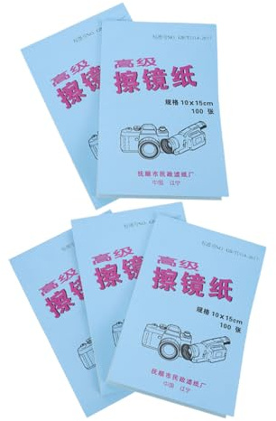 FOMIYES Lens Cleaning Tissue Wipes for Optical Devices and Computer Screens, Portable Paper Wipes Safe for Types of Lenses, for Maintenance, Pack of 5 Books