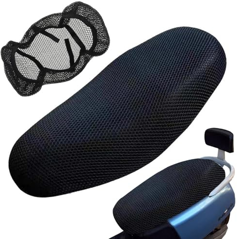 Dryxog Accessori Moto Copri Moto, Impermeabile Copri Sella Scooter Universale, Antiscivolo Generico Coprisella, Resistente 3D Rete Traspirante Sella Coprisedile per Vita Quotidiana Viaggi (60×95cm)