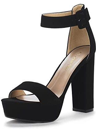 DREAM PAIRS Womens HI-LO High Heel Platform Pump Sandal Orinthia,Size 8.5,Black/Nubuck,HI-LO