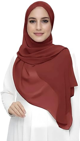 Lina & Lily Damen Muslim Premium Chiffon Hijab Kopftuch Schal aus Leicht Stoff