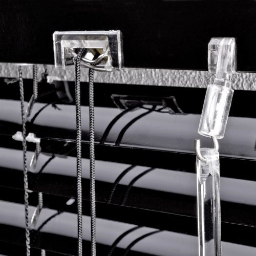 WR-Design Alu Jalousie schwarz - Breite 50 bis 240 cm - Höhe 160/220 cm - Tür Fenster Rollo Jalousette Aluminium Fensterjalousie Lamellen Metall (90 x 160 cm)