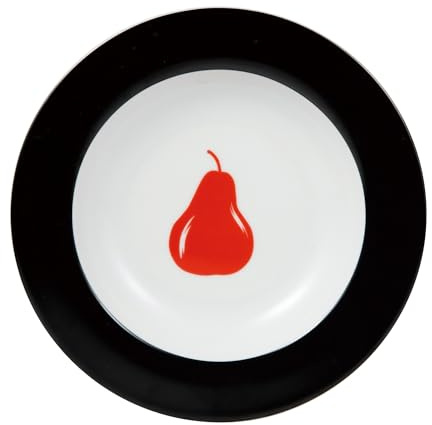 Lot de 4 assiettes creuses en porcelaine Benetton Fruits Noir