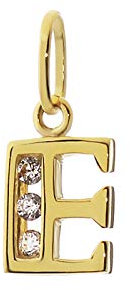 NKlaus Buchstabe E 8 Karat 333 Gold gelbgold Kettenanhänger klein 8mm Alphabet Zirkonia 9248