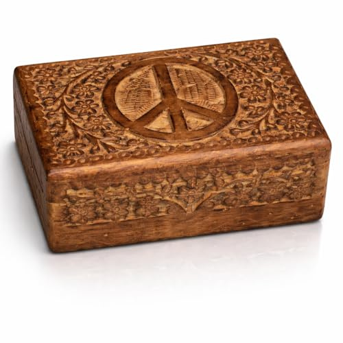 Tolles Geburtstagsgeschenkideen-Ideen handgefertigter dekorativer hölzerner Schmuckkasten Schmuck Organizer Andenkenbox Treasure Brust Schmuckhalter Aufbewahrungsbox Jubiläumshauswarming (Antique)