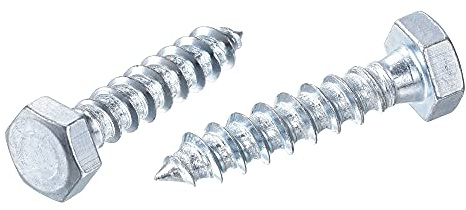 sourcing map Lot de 25 vis tire-fond hexagonales M8 x 40 mm en acier carbone plaqué zinc