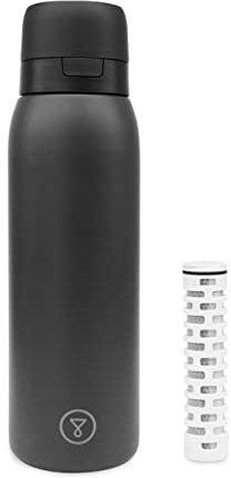 TAPP Water BottlePro - Botella reutilizable. Filtra +80 contaminantes. Libre de BPA. Recambios sostenibles y cierre hermético. Botella con filtro 750ml (Negro)