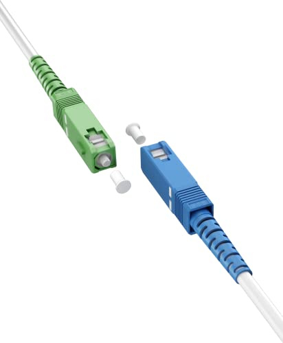 Goobay 59621 - Cable de fibra óptica (FTTH), monomodo (OS2) Simplex/SC APC (8°) macho a SC-UPC (8°) macho/cable óptico / 5 metros