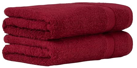 Luckytowel Saunahandtuch Set 80x200cm – Oeko-TEX Saunatuch aus 100% Baumwolle mit 600 g/m² – Saunatücher groß mit Aufhängeschlaufe – flauschig & saugstark – Sauna Handtuch Set – 2er Pack Rot