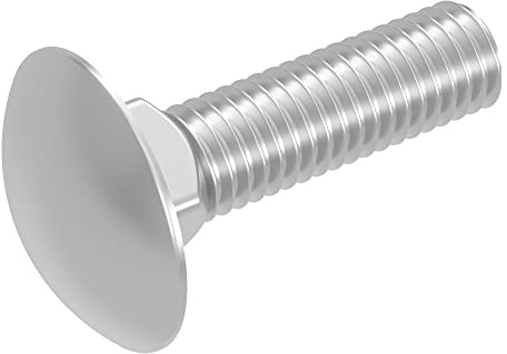 SECCARO Schlossschraube M12 x 45 mm, Edelstahl V2A VA A2, DIN 603 / ISO 8677, Flachrundkopf mit Vierkantansatz, Vollgewinde, 20 Stück