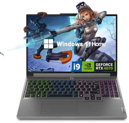 Lenovo Legion Gaming Laptop, 16 QHD+ (2560 x 1600) 165 Hz, Intel i9-14900HX, NVIDIA GeForce RTX 4070, 64GB RAM, 1TB SSD, RGB Backlit Keyboard, Windows 11 Home