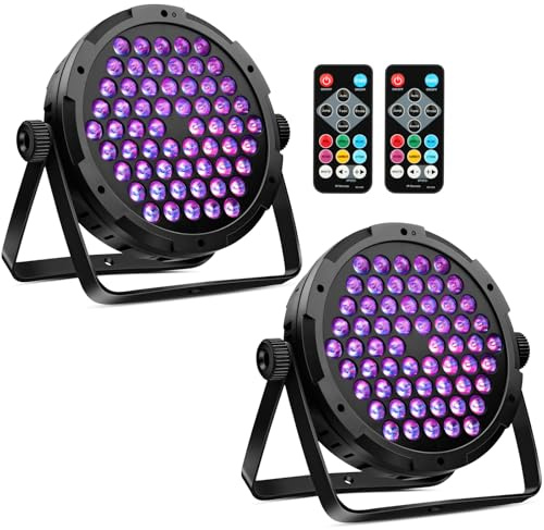 60LED RGB Stage Par Lights - OPPSK 90W Dimmable Sound Activated Multi Modes - Remote & DMX Control - Easy Setup - Uplights for Events Wedding Church Dance Club Home Party Stage Lighting (2Pack)
