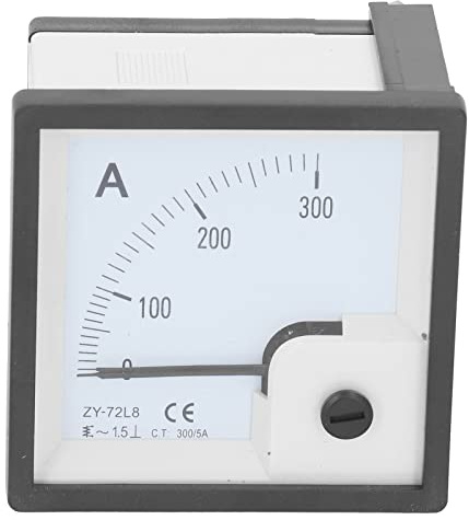 Nimomo Amperometro Montato, 0-300A Misuratore Di Corrente Rettangolare Montato Pannello Del Misuratore Di Corrente Analogico Di Puntatore Amperometro Analogico per Gruppo Elettrogeno, 2.5 Precisione