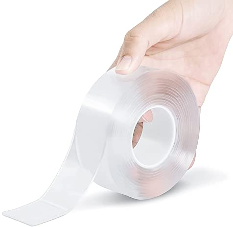 Ruban adhésif double face extra fort transparent amovible multifonction Nano puissant ruban adhésif de montage pour tapis, affiches photo, intérieur et extérieur