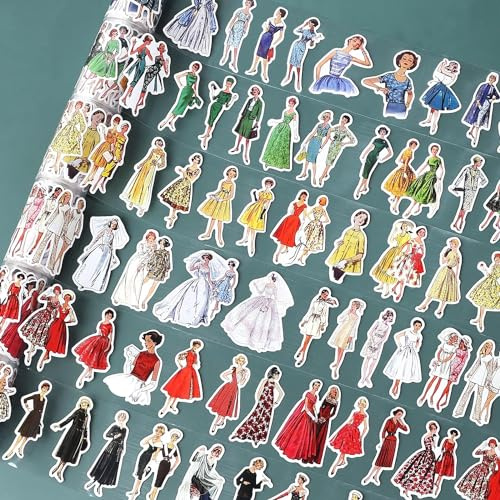 RISYPISY Lot de 6 rouleaux d'autocollants pour scrapbooking - Pour filles et femmes - Washi Tape - Pour journal, planificateur, collage, bouteille d'eau