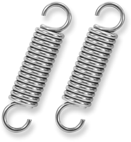 GUNGY Zugfedern mit Haken Edelstahl Zugfeder Spannfeder 50mm Außendurchmesser 12mm Drahtdurchmesser 2mm Maximale Zugkraft 12kg 2x12x50mm 2 Stück