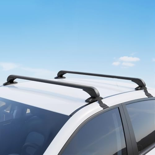 Dachträger Universal Auto Relingträger mit Schloss Universal Auto Querträger Dachträger 2 Gepäckträger 100cm Aluminium bis 75kg