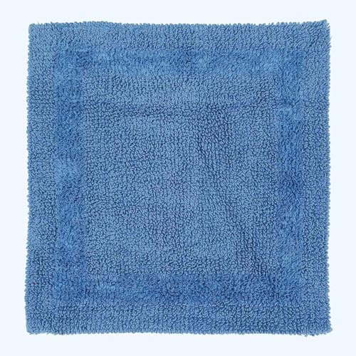 HOMESCAPES Badmatta 1600 g/m², extra mjuk, 100 % bomull, vändbar, halkfri, tvättbar, superabsorberande, snabbtorkande, duschmatta 50 x 50 cm koboltblå