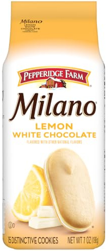 Pepperidge Farm Milano Biscotti al Cioccolato Bianco Aromatizzato al Limone Sacchetto 200ml