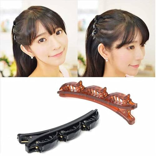 Lot de 2 bandeaux torsadés à double couche pour tresses françaises - Outil de coiffure tendance à double couche - Pince à cheveux avant - Accessoire de beauté pour femme