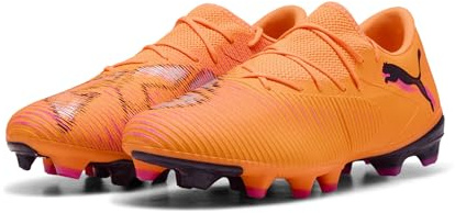PUMA Scarpe da Calcio dal Profilo Basso Future 8 Match FG/AG Unisex 46, Heat Fire Black Ravish Orange Pink