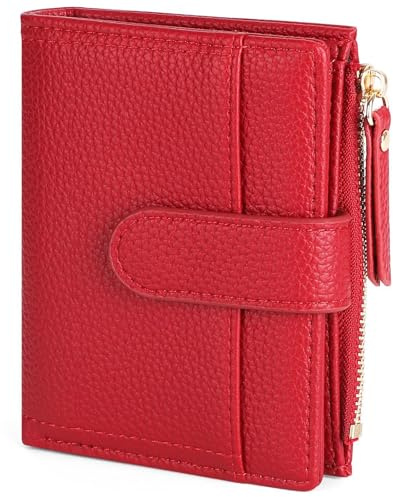 RRANCharltu Monedero Mujer Pequeño, Cartera Mujer Pequeña con Bolsillo de Cremallera Billetera Regalo, Rojo