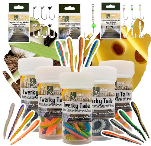 Zite Fishing Twerky Tailer Forellenköder Gummi | 3in1 Gummiköder / | Angelköder Forelle | Made in Germany | Phthalatfrei | Forellenangeln Köder&Spoons Alternative, Forelle