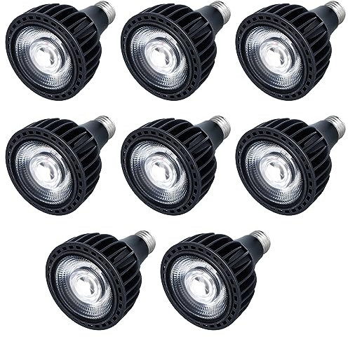 HTTGDGDH Lampadina LED Par30 da 35 Watt, Faretto COB, Sorgente Luminosa da 3500 S, Non Dimmerabile, Attacco E26/E27, Involucro Nero（4000K-15° Beam Angle）