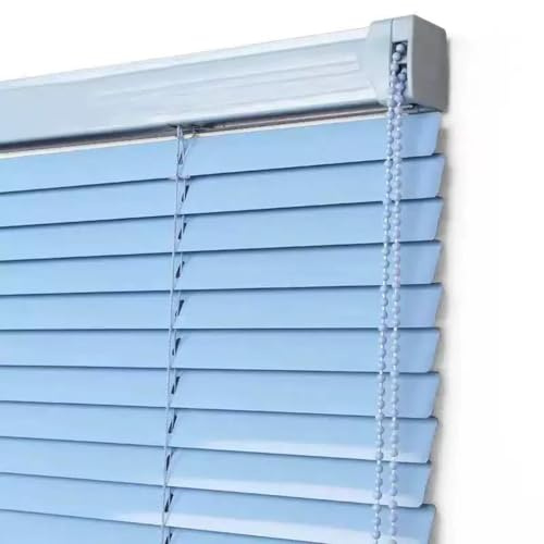 Jalousien Aluminium Anpassbare 30cm 35cm 40cm 45cm 70cm 90cm 100cm 120cm 160cm Breit, Alu-Jalousetten, Sichtschutz, Verdunkelungsrollo Horizontale tür Fenster Innen Außen Büro Haushalt(Himmelblau)