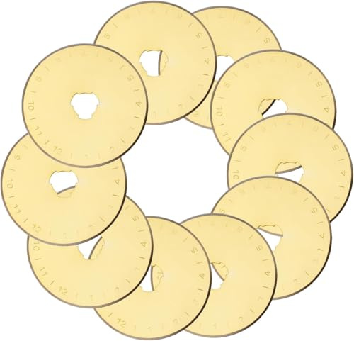 Bestgle 10 Stück Rollschneider Ersatzklingen 45mm Stahl-Titan-Beschichtung Rollmesser Rundklingen mit Aufbewahrungskoffer für Quilten Papier Stoff Scrapbooking Nähen Stoffschneider