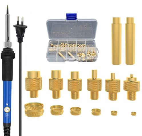 Insert Fileté, 139 Pcs Jeux D'Embouts à Souder Pour Inserts TaraudéS, Inserts TaraudéS M2 M3 M4 M5 M6 M8, avec Panne Fer à Souder, pour Composants D'Impression 3D Et Pièces En Plastique