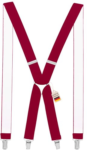 Zukunftsenkel Hosenträger 4 Starke Clips X-Form 3,5cm Breite Herren Damen Skihose Arbeitshose Verstellbar und Elastisch Fasnacht H-Form