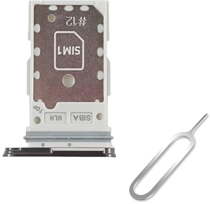 Cemobile Dual SIM-Kartenfach Slot Halter Ersatz für Samsung Galaxy S24 & S24 Plus mit wasserdichtem Gummidichtungsring + SIM-Kartenfach offener Auswurfstift (schwarz)