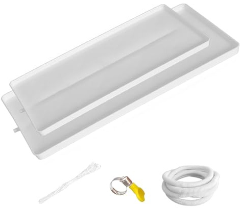 WAMJ AQDY Auffangwanne mit Ablauf, Kondensatwanne für Klimaanlagen, Wasserwanne für Externe Geräte mit Ablaufsystem für Fensterklimaanlagen und Mini-Splits(82x33x3cm (32.3x13x1.2in))