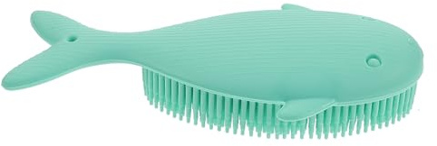 ULTECHNOVO Brosse De Bain En Silicone Bébé Taille Moyenne Exfoliante Douce Gommage Corporel Pour Peau Sensible Massage Cuir Chevelu Usage Bain Couleur Vert Pâle