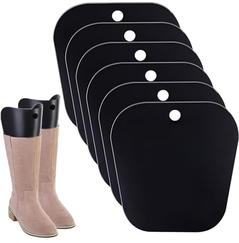 YUPZAR 6 Pezzi Stivali Supporti Inserti di Forma,Per Stivali alti da Donna e da Uomo, Riutilizzabili,Tendiscarpe da 8 Pollici, Strumento per Modellare Stivali in PVC (Nero)