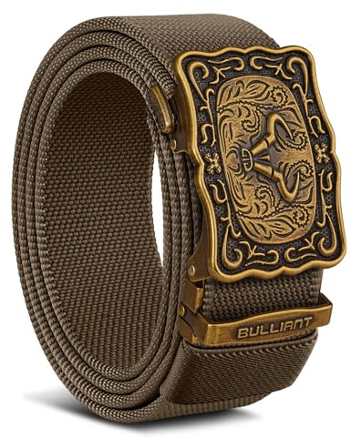 BULLIANT Gürtel Herren, Ratchet Gürtel Stretch Nylon 3,5 cm | Passgenauer Sitz Für Cowboy-Jeans Und Golfhosen