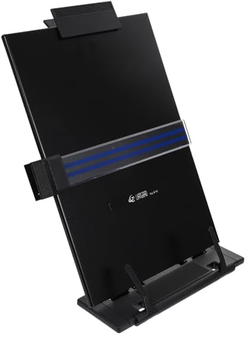 SUPVOX Pupitre de Lecture Réglable Multi-angles en Matériau Robuste Noir, Support de Livre de Bureau Pratique pour Partitions et Documents, Étagère à Livres pour Usage Bureau et Maison