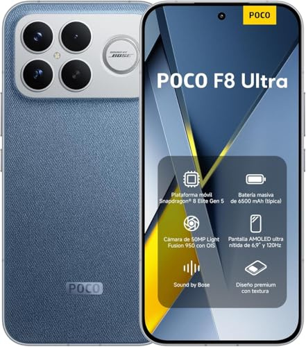 XIAOMI Poco F8 Ultra Smartphone, 16 + 512 GB, Snapdragon 8 Elite Gen 5, 17,9 cm (6,85 Zoll), 120 Hz AMOLED-Display, Hypercharge 100 W, kabellos, Ladegerät nicht enthalten