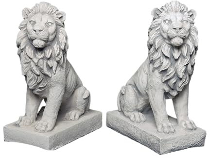 gartendekoparadies.de Offerta Speciale: Solido Stein Löwen Paio Piccola Pietra Artificiale Decorazione della Stanza Gartendeko