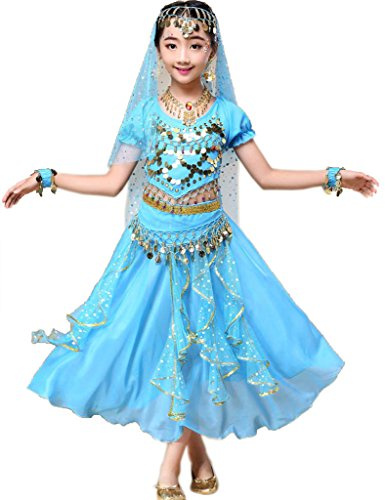 Astage Déguisement Indien Bollywood Oriental Costume Carnaval Halloween Bleu Cielsmall