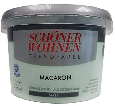 SCHÖNER WOHNEN Trendfarbe cremige wand und Deckenfarbe Matt Farbton wählbar 1 Liter, Farbe:Macaron