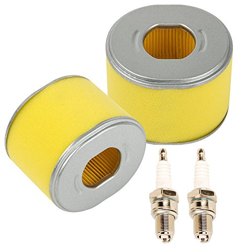 oxoxo 2 Stück Set Ersatz-Luftfilter Reiniger mit Zündkerze für GX240 8HP GX270 9HP Motor Rasenmäher Gartenfräse Teile