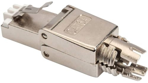 DIGITUS Conector de red Cat 6A, Conector de campo apantallado 360°, Clavija RJ45 sin herramientas, 10GBase-T 500 MHz, AWG 26/7 a 22/1