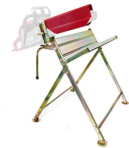 Wiltec Sägebock verzinkt klappbar, 88x71x96 cm, mit Kettensägenhalter und Zwangsführung, Holzsägebock für Brennholz, bis 120 kg